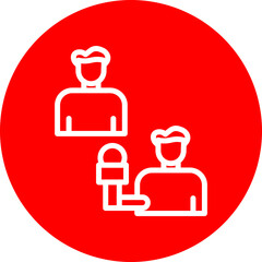 Interview Vector Line White Circle Red