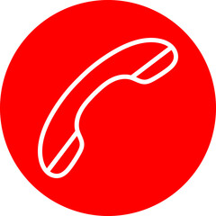 Telephone Vector Line White Circle Red