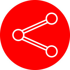 Share Vector Line White Circle Red