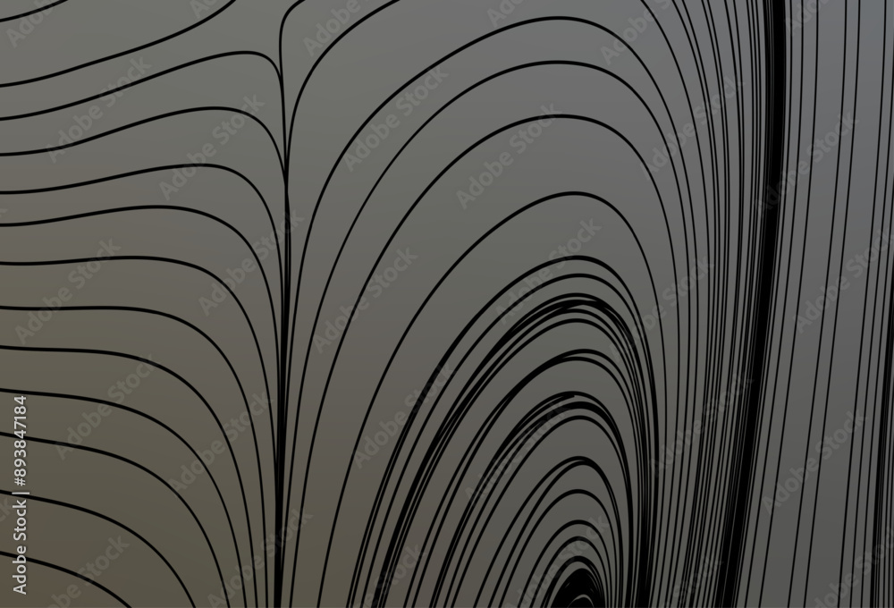 Wall mural light gray vector texture with curved lines.