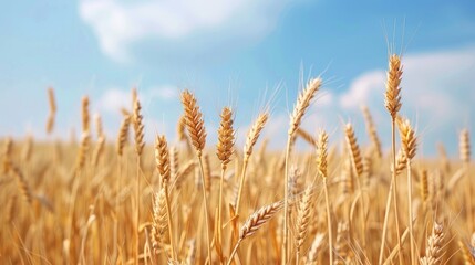 Fototapeta premium Field of Mature Wheat Farming Image without People Food Production