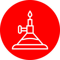 Burner Vector Line White Circle Red