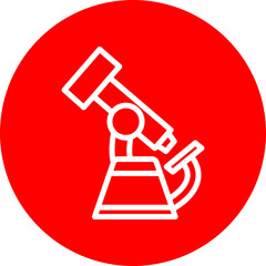 Microscope Vector Line White Circle Red