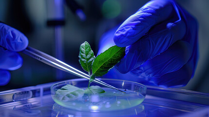 A biologist conducts experiments on growing microorganisms in test tubes.