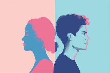 Fototapeta premium Gender Pronouns. Exploring Him, Her, They in Words: Breaking Stereotypes