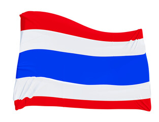 Flag of Thailand 3D on white background.