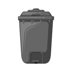 Trash container bin icon, trash can, garbage can, rubbish bin icon isolated on white cartoon digital sticker, delete sign and symbol. vector illustration editable eps file.