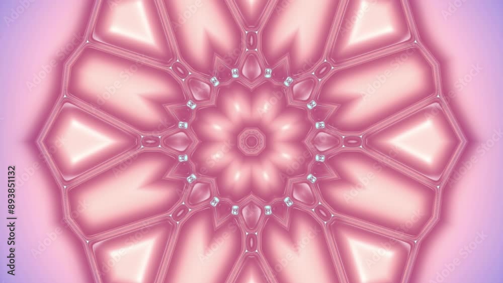 Aufkleber Digital seamless loop animation of colorful organic shapes forming charming kaleidoscopic patterns. 3d rendering. 4K, Ultra HD resolution