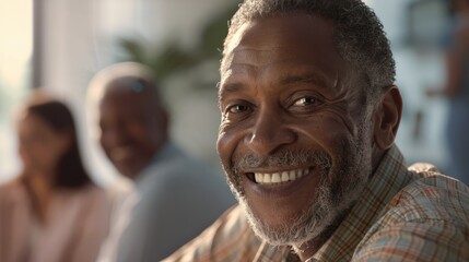 Obraz premium A smiling man from a life insurance company with a happy family, generative ai