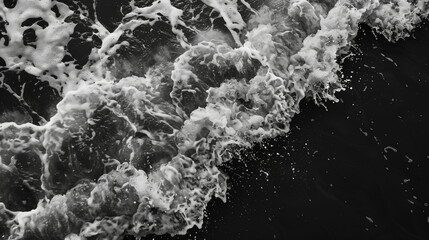 Obraz premium photo of black and white sea, bnw beach, monochrome photo of ocean