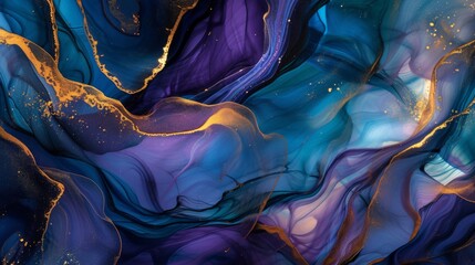 Photograph of alcohol ink art, showcasing swirling patterns and vibrant colors