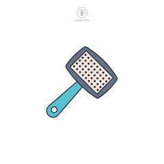 Groomer pet brush icon symbol vector illustration isolated on white background