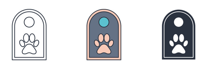 Pet Door icon symbol vector illustration isolated on white background