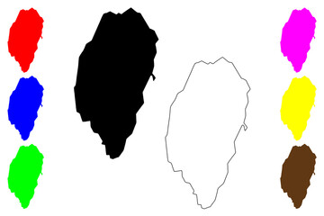 Mansel island (Canada, Nunavut Province, North America, Canadian Arctic Archipelago) map vector illustration, scribble sketch Pujjunaq map