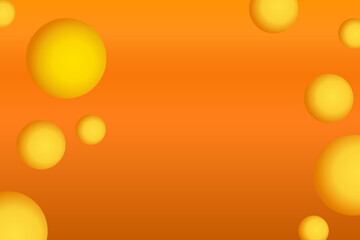 abstract orange background with bubbles ball 3d vector illustration gradient. 