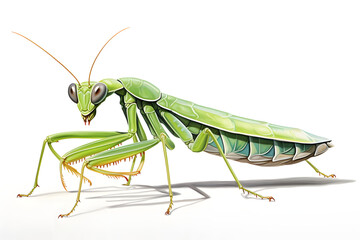 vintage illustrated praying mantis, praying mantis illustration vintage style