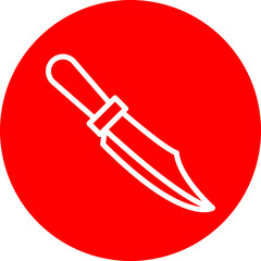 Knife Vector Line White Circle Red
