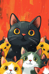 Cute cats background