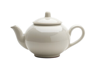 [Transparent Background PNG]White ceramic teapot on white background