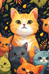 Cute cats background