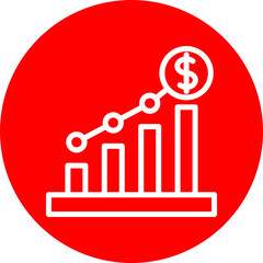 Growth Vector Line White Circle Red