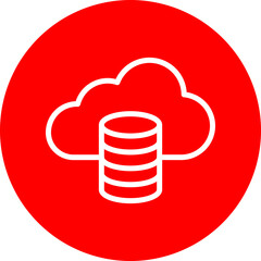 Cloud Vector Line White Circle Red