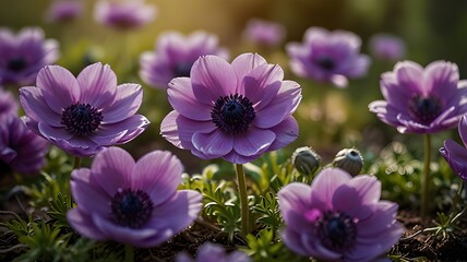 Fototapeta premium purple crocuses in the garden