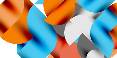 Tech minimal circular shapes geometric art. Vector modern circles