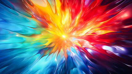 Obraz premium abstract burst of vibrant colors radiating from the center, creating a dynamic visual effect