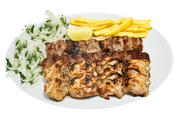 Mixed Kabab, Chicken Kabab, Chicken Kabab with Salad and potato Chips