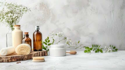 Eco friendly bath products with copy space