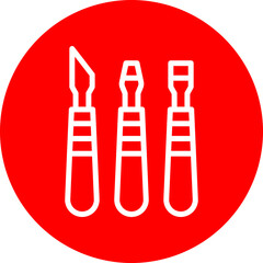 Sculpting Tools Vector Line White Circle Red