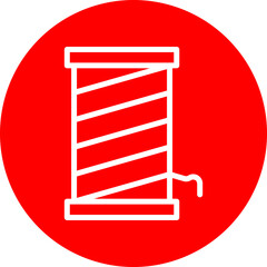 Thread Spool Vector Line White Circle Red
