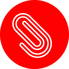 Paper Clip Vector Line White Circle Red