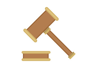 Martillo de madera de juez para dictar sentencia en juicio 