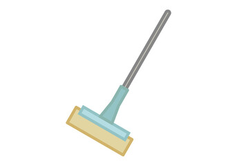 Limpia cristales con mango largo en fondo blanco