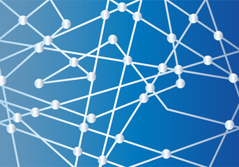 Fondo de líneas y círculos representando redes de negocios o internet en fondo azul