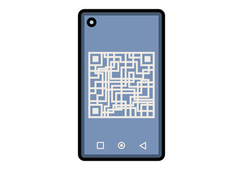 Smartphone con c&oacute;digo qr en pantalla