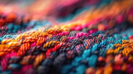 Fototapeta premium Vivid textiles in close up Macro shot