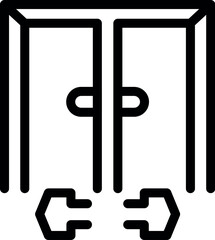 Double door exit with emergency push bar escape route sign is an essential safety feature for buildings