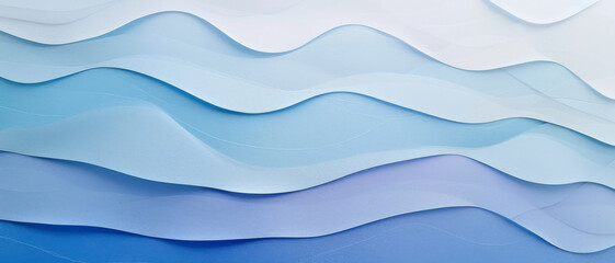 Obraz premium An elegant abstract composition of smooth, layered waves in shades of blue, creating a serene and calming visual reminiscent of ocean waves.