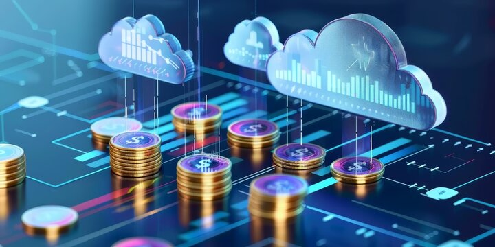  Cloud Computing Cost Efficiency, cost efficiency in cloud computing with an image showing pay-per-use pricing models, resource optimization techniques