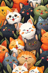 Cute cats background