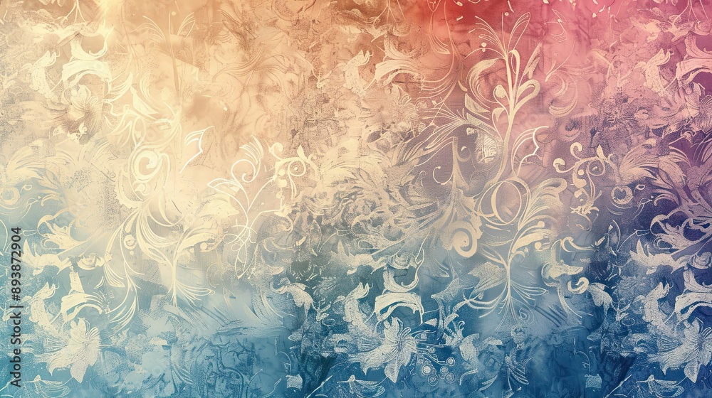 Canvas Prints whimsical wallpaper with watercolor textures jewel tones and lace patterns backdrop