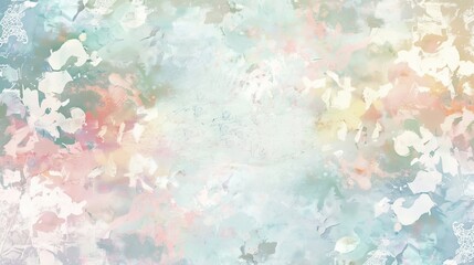 Fototapeta premium Pastel colored wallpaper with watercolor splashes lace overlays and glowing effect backdrop