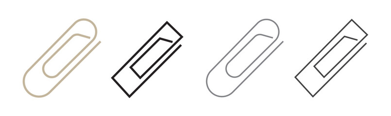 Obraz premium Clip line icon set. Attach file or document paper clip sign. Paperclip icon suitable for apps and websites UI designs.