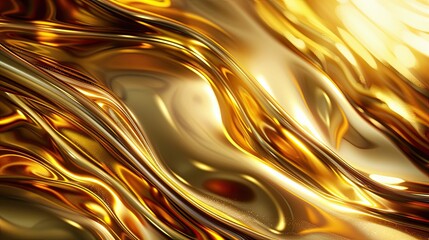 Elegant gold-themed background with flowing shapes light effects and intricate textures