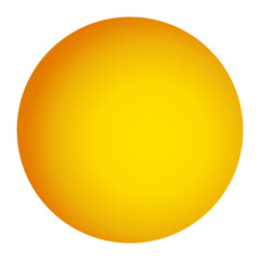 3D Sun yellow orange round button gradient isolate Vector illustration.