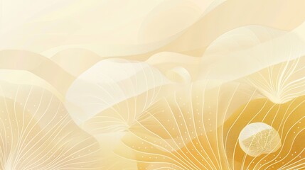 Yellow and cream wallpaper with hand-drawn patterns reminiscent of lanterns