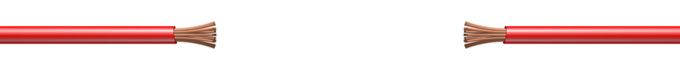 Obraz premium rotes unterbrochenes Stromkabel